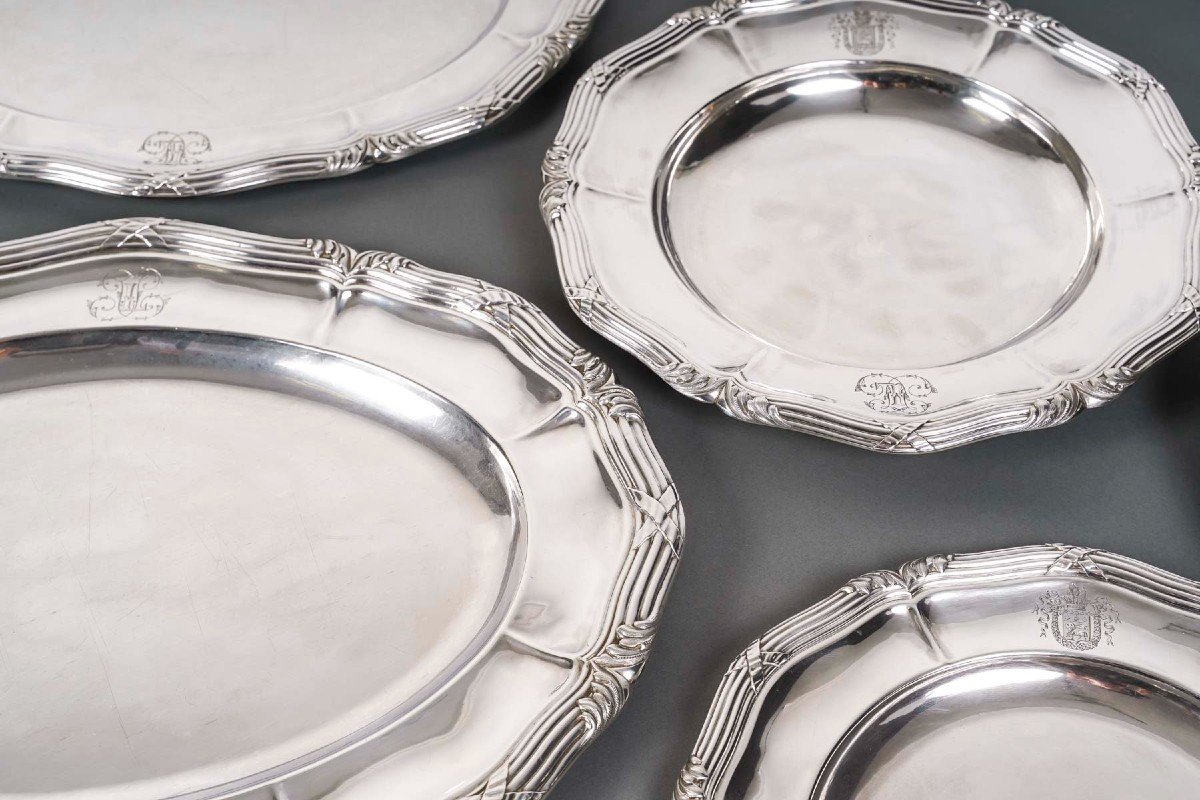 Gustave Odiot – Set Of Ten Dishes In Sterling Silver 19th Century-photo-4