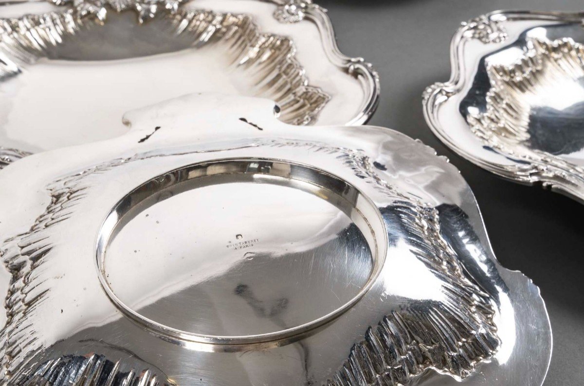 Boin Taburet - Suite Of Four Shell Dishes Sterling Silver 19th-photo-7