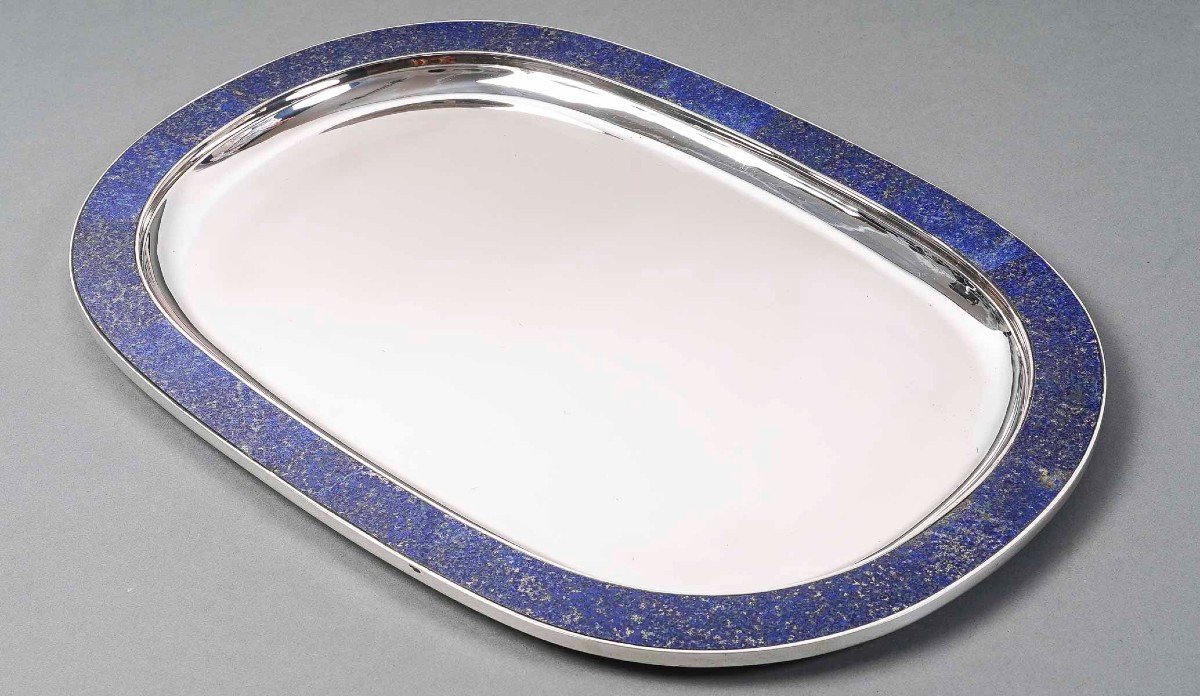 Christian Dior XXth - Tea Service On Its Tray In Sterling Silver And Lapis Lazuli-photo-2