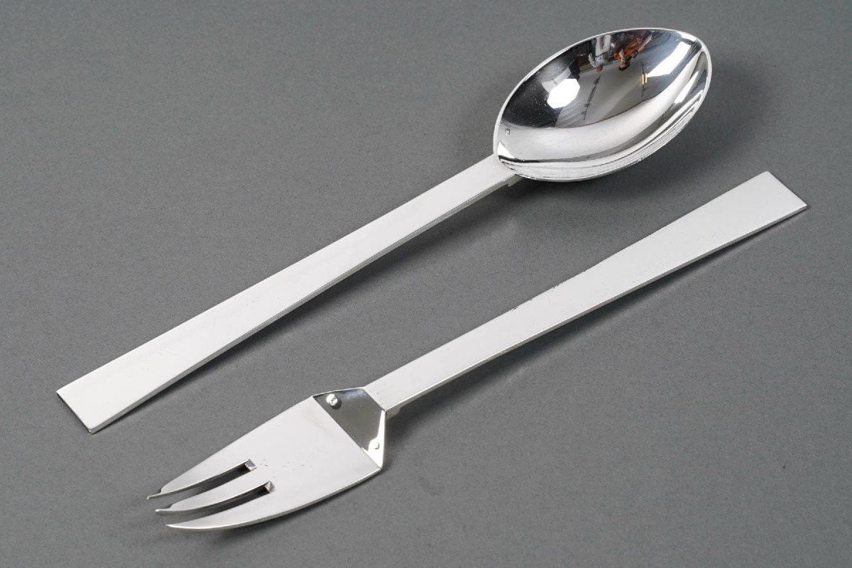 Art Deco Constructivist Form Service Cutlery Circa 1930-photo-3