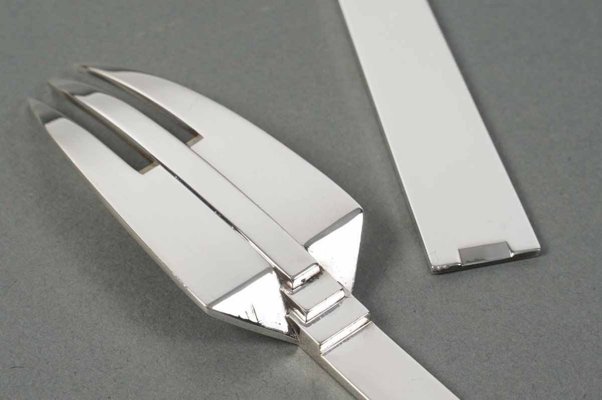 Art Deco Constructivist Form Service Cutlery Circa 1930-photo-6