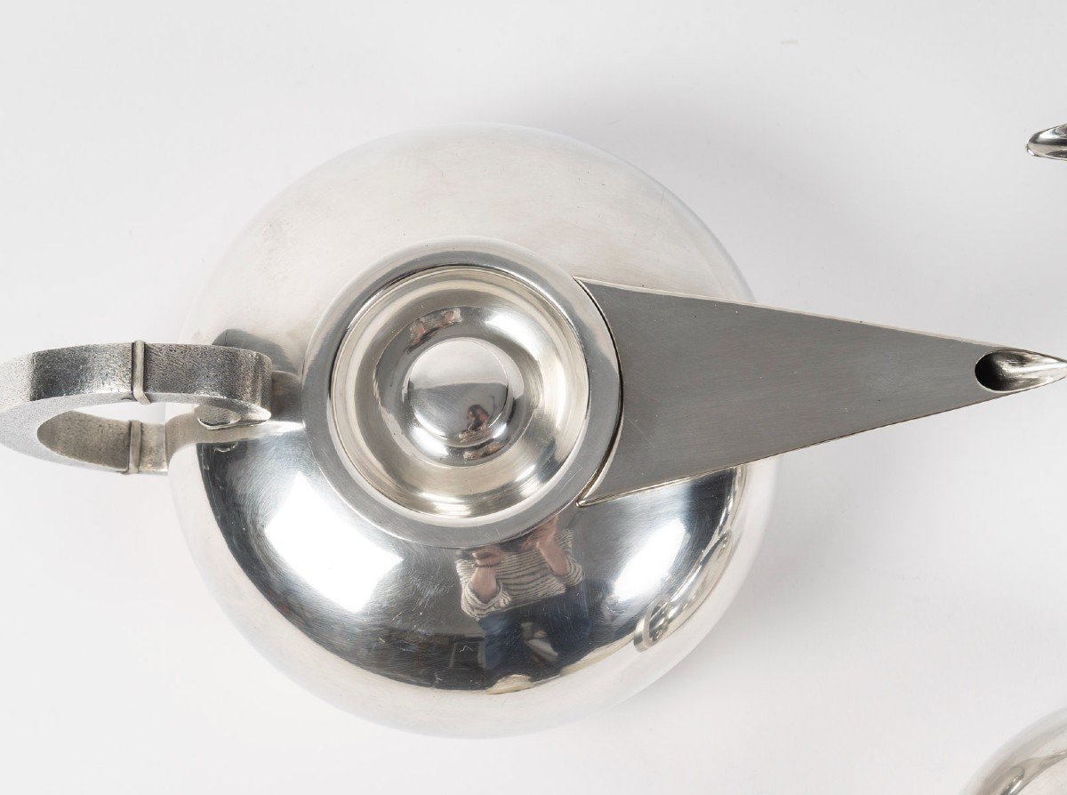 Luigi Genazzi - The/cafe Service Modernist Sterling Silver 20th-photo-3