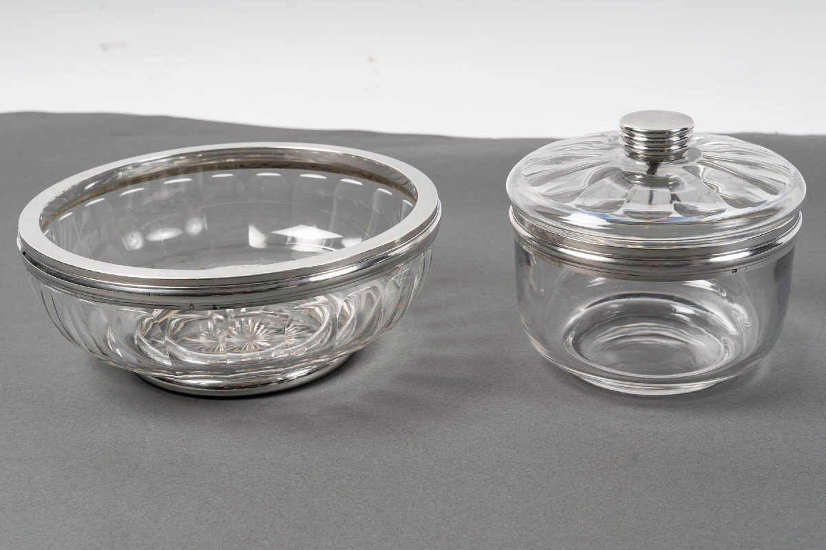 Baccarat - Bol A Caviar En Cristal Taille Deux Pieces XXè Art Deco-photo-4