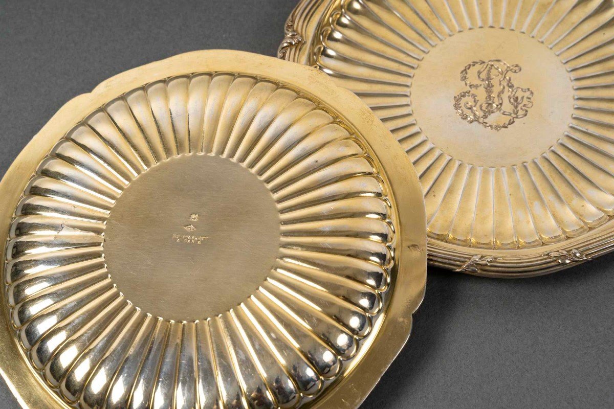 Bointaburet – Set Of Six 19th Century Silver-gilt Bottle Coasters-photo-3