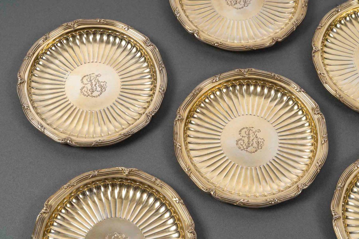 Bointaburet – Set Of Six 19th Century Silver-gilt Bottle Coasters-photo-1