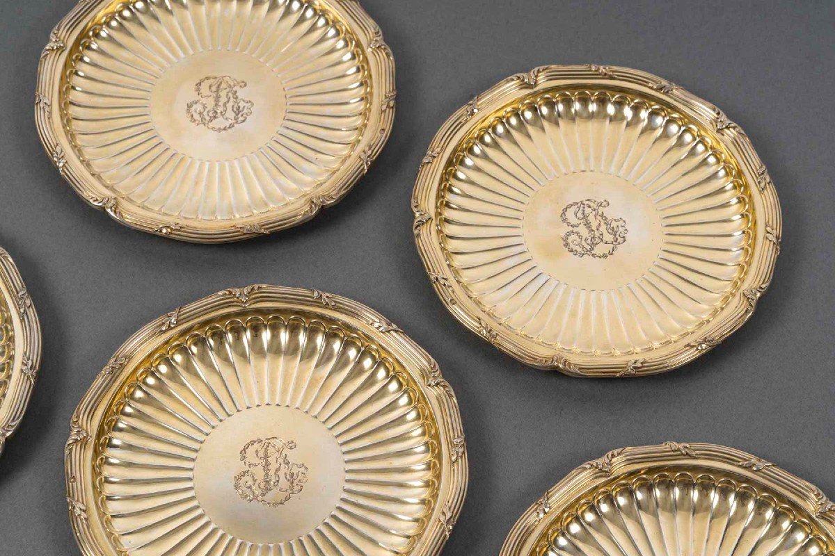 Bointaburet – Set Of Six 19th Century Silver-gilt Bottle Coasters-photo-7