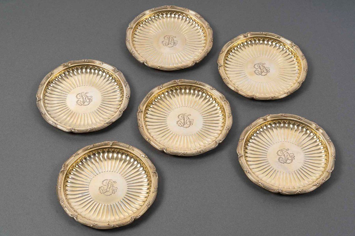 Bointaburet – Set Of Six 19th Century Silver-gilt Bottle Coasters