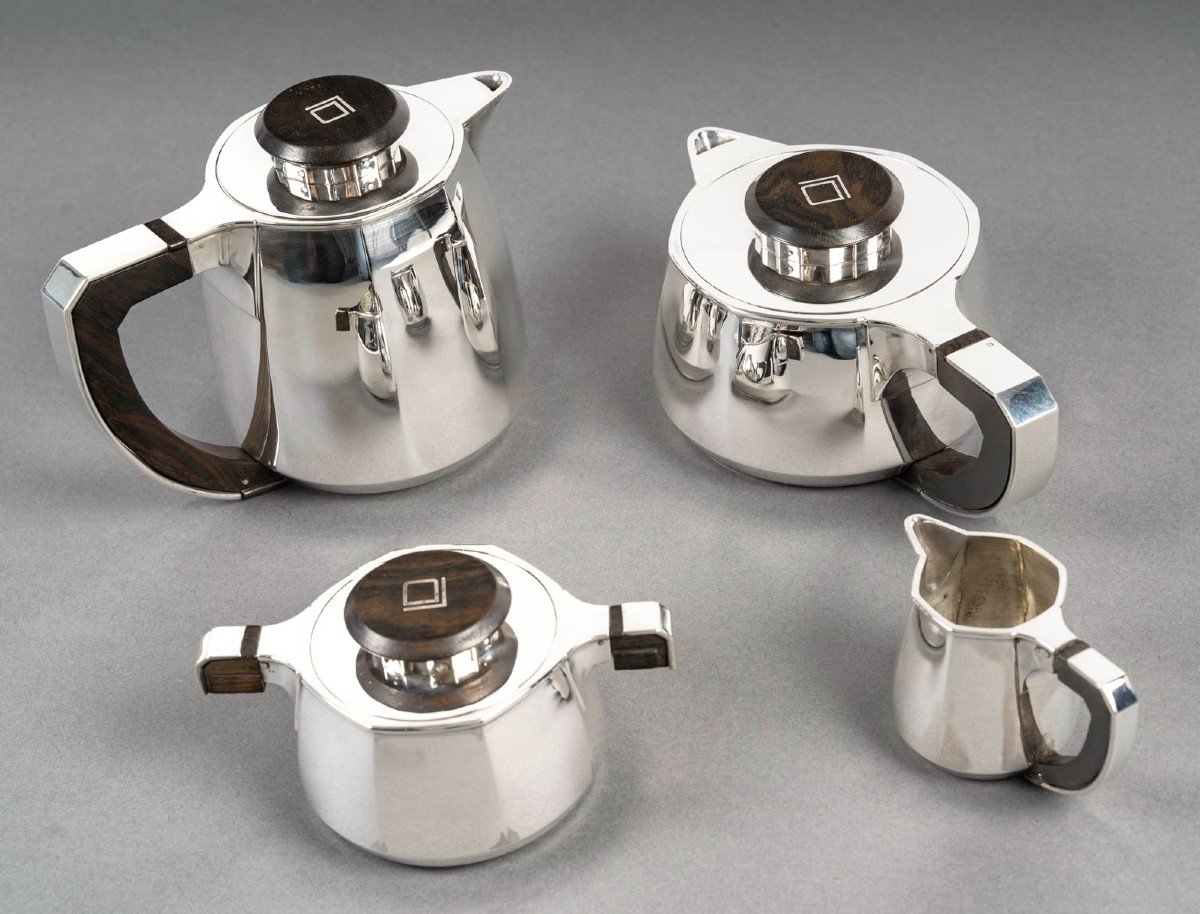 Jean E Puiforcat 4 Piece Tea Coffee Service Solid Silver Art Deco