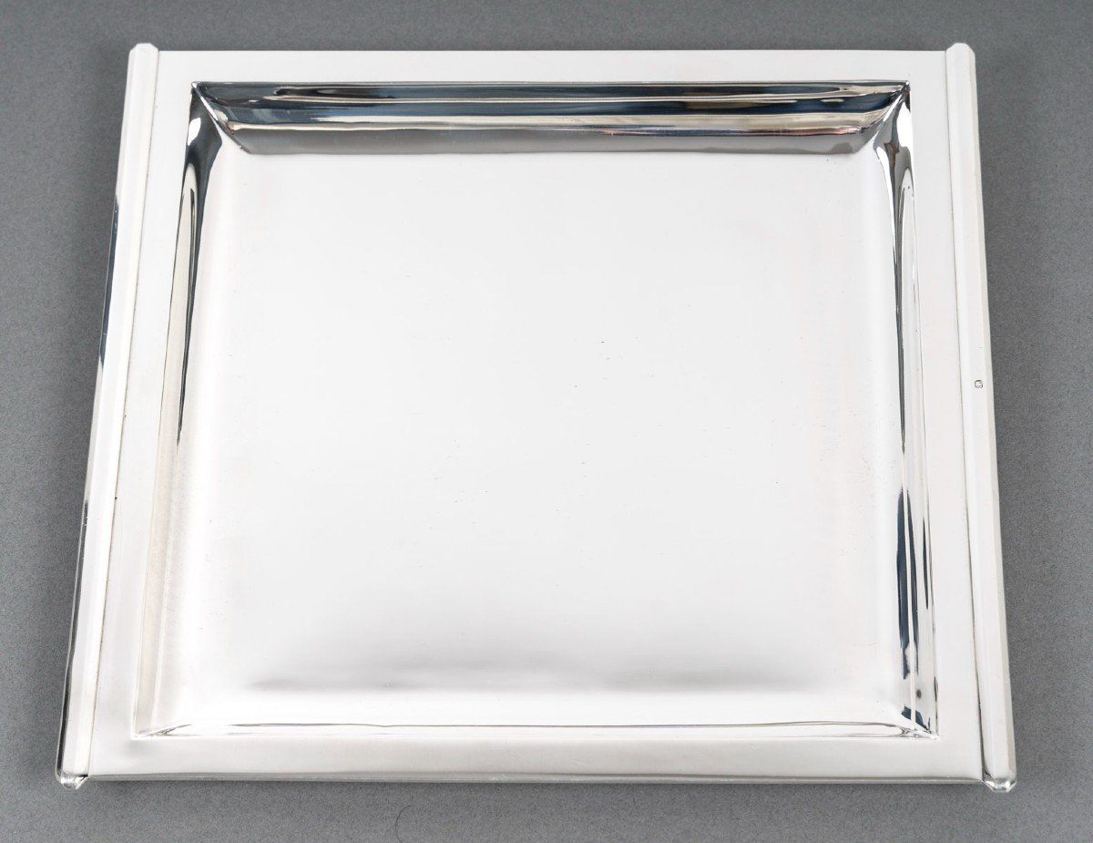 Cardeilhac – Square Dish In Solid Silver, Art Deco Period-photo-2