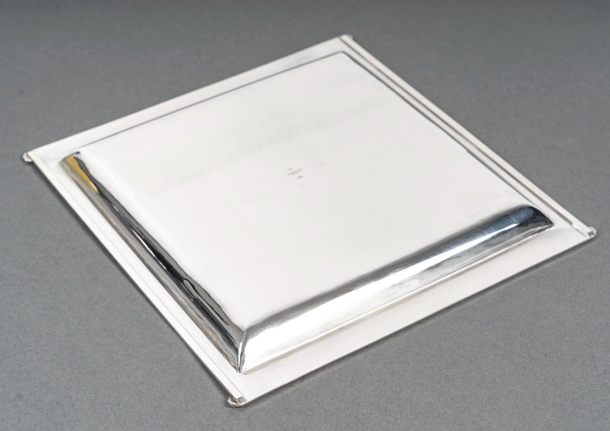 Cardeilhac – Square Dish In Solid Silver, Art Deco Period-photo-1