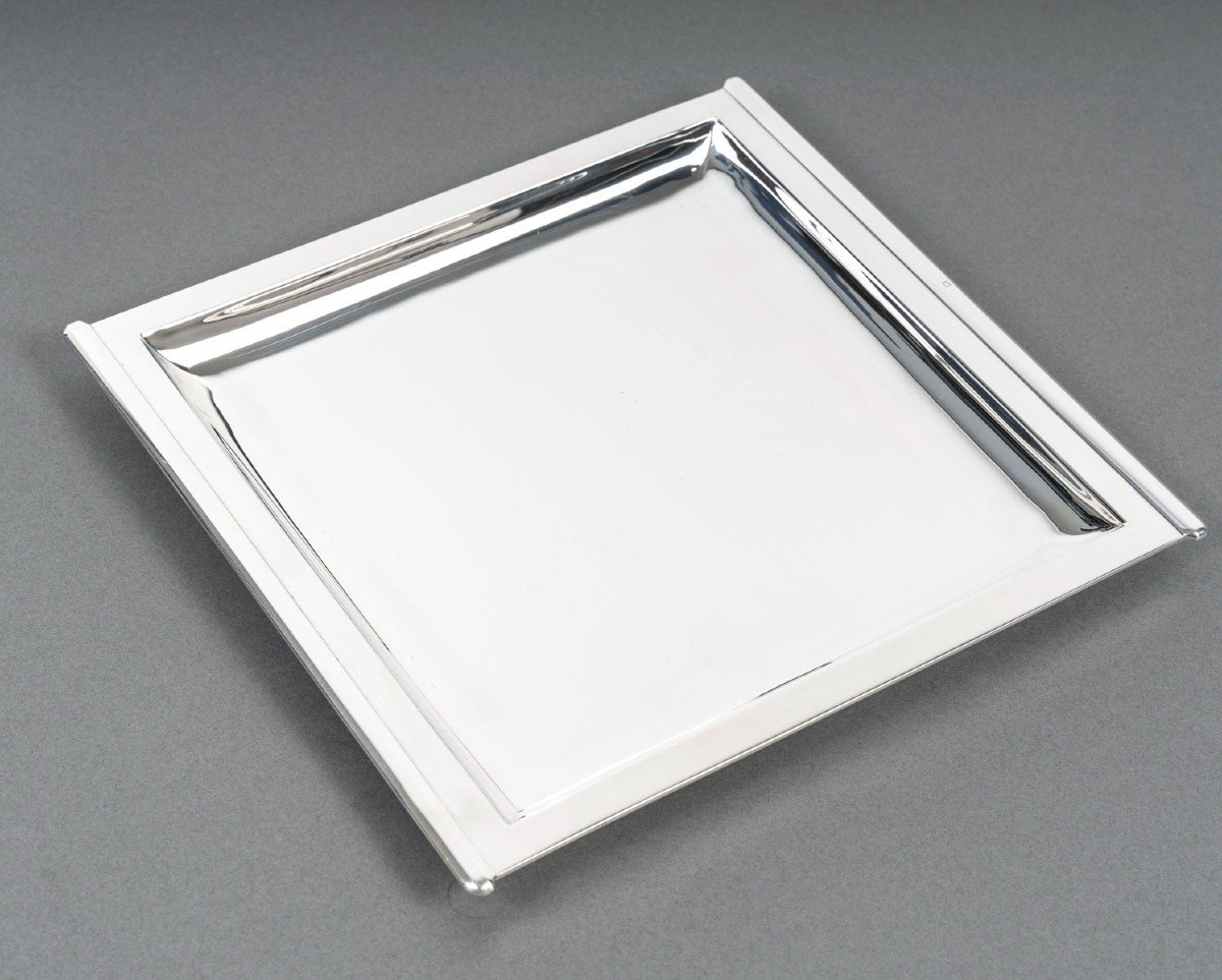 Cardeilhac – Square Dish In Solid Silver, Art Deco Period