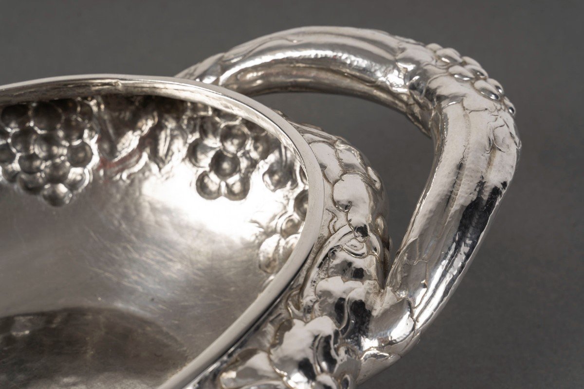 Jean Serriere – Oval Planter In Solid Silver 20th Century Circa 1920 -photo-2