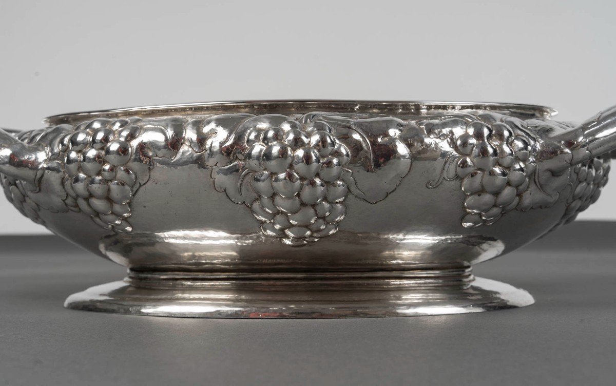 Jean Serriere – Oval Planter In Solid Silver 20th Century Circa 1920 -photo-1