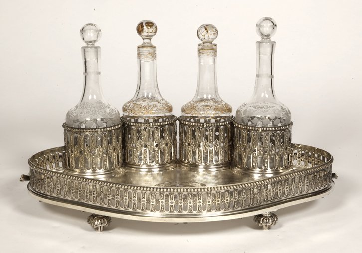 Goldsmith Odiot In Paris - Liquor Cabaret In Sterling Silver Nineteenth