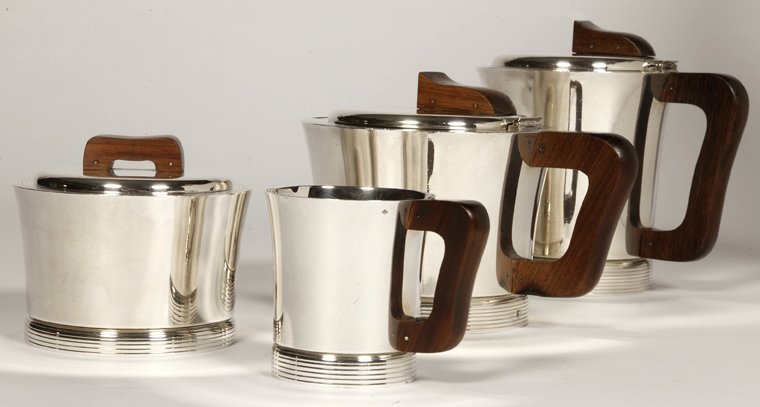 Goldsmith Jean E. Puiforcat - Coffee Tea Service In Sterling Silver Period 1930-photo-3