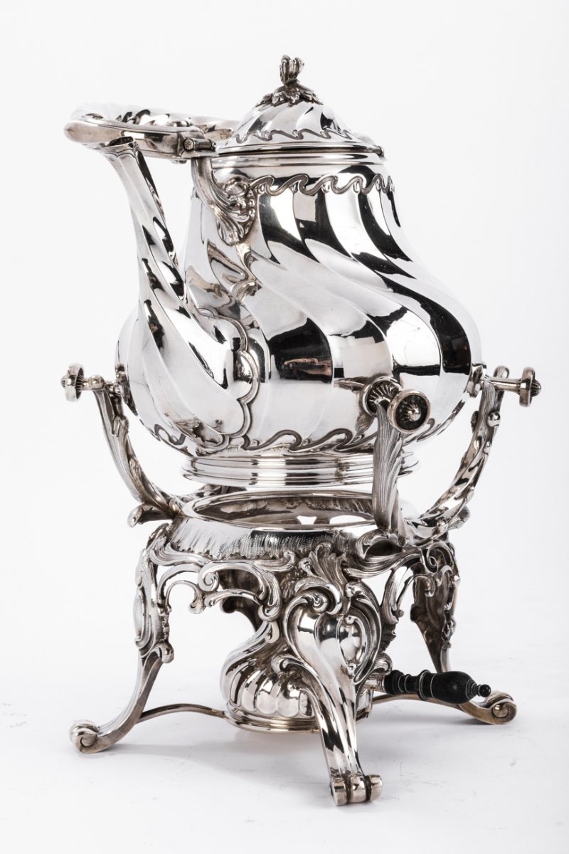 Goldsmith Martin Marie Vve - Samovar Rockery In Sterling Silver XIXth-photo-2