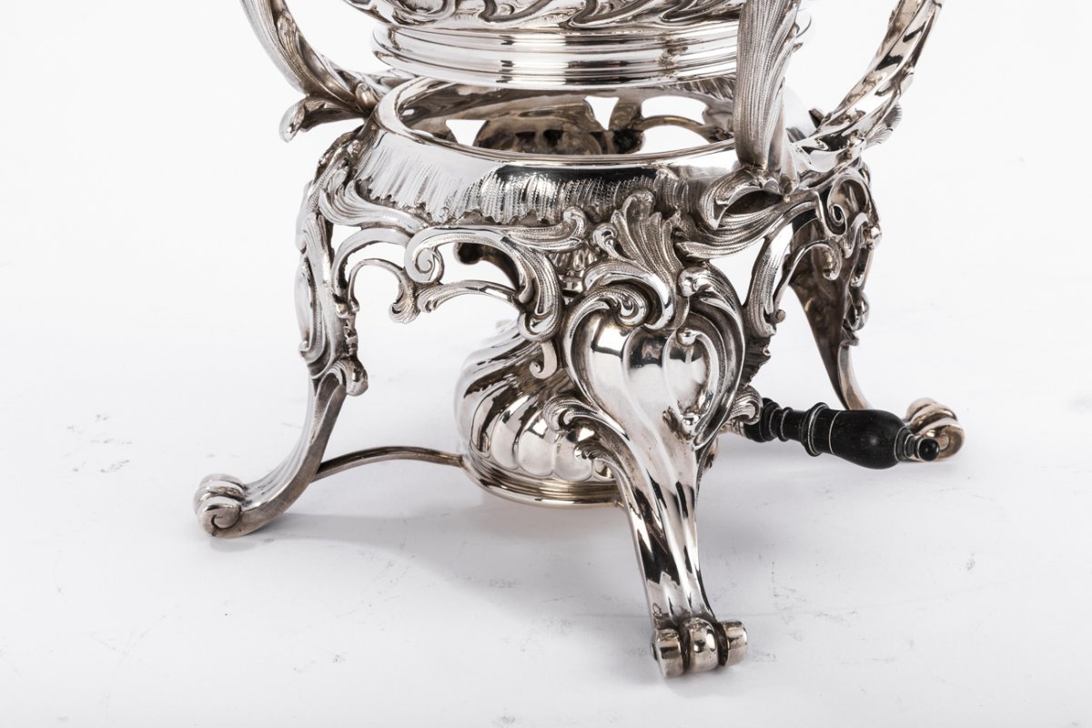 Goldsmith Martin Marie Vve - Samovar Rockery In Sterling Silver XIXth-photo-3