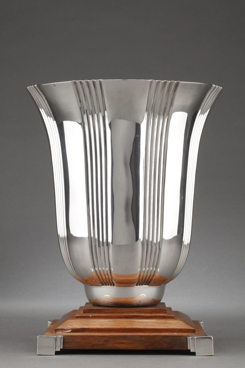 Orfèvre Lapparra - Vase En Argent Massif époque Art Deco-photo-6