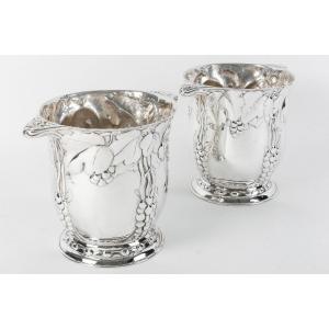  Jean Serriere - Pair Of Coolers In Solid Silver Circa 1900/1920