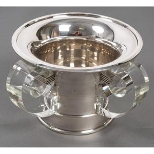 Jean Elisee Puiforcat – Art Deco Silver And Crystal Centerpiece