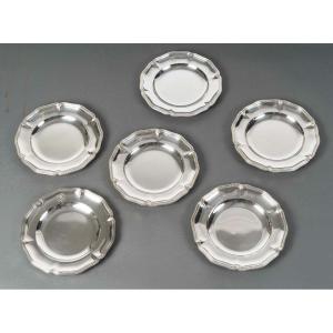 12 Assiettes En Argent Massif XXè Cardeilhac-