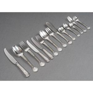 187 Piece Solid Silver Cutlery Set “versailles” Model By Tetard Frères.