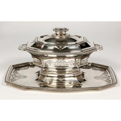 Centerpiece On His Tray Silver, Early Twentieth By The Goldsmith Roussel