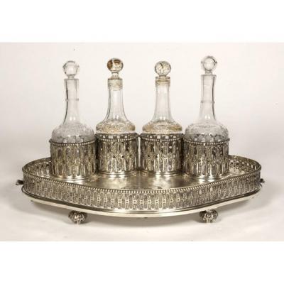 Goldsmith Odiot In Paris - Liquor Cabaret In Sterling Silver Nineteenth