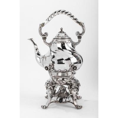 Goldsmith Martin Marie Vve - Samovar Rockery In Sterling Silver XIXth