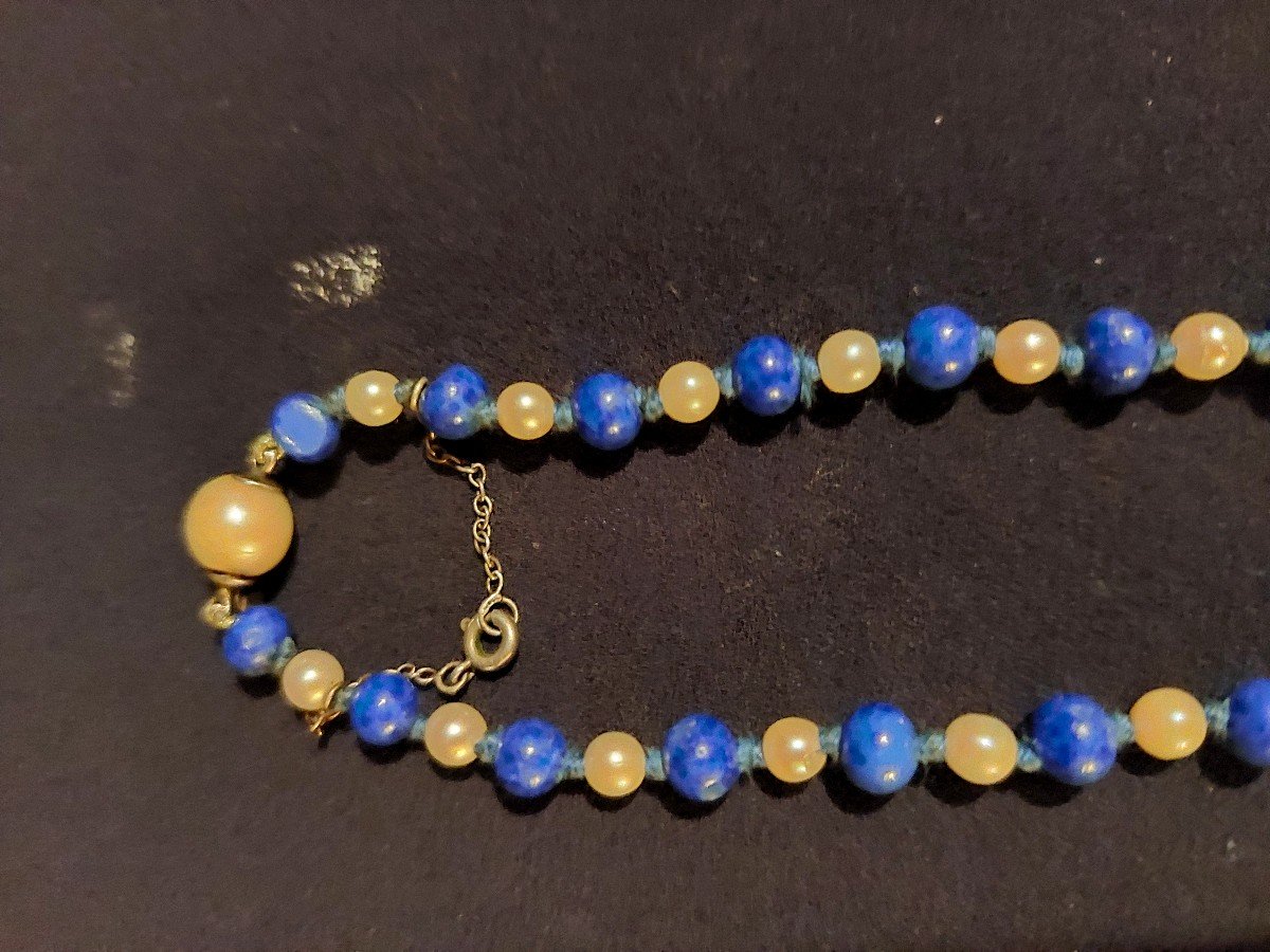 Collier Perles Et Lapis Lazuli-photo-2