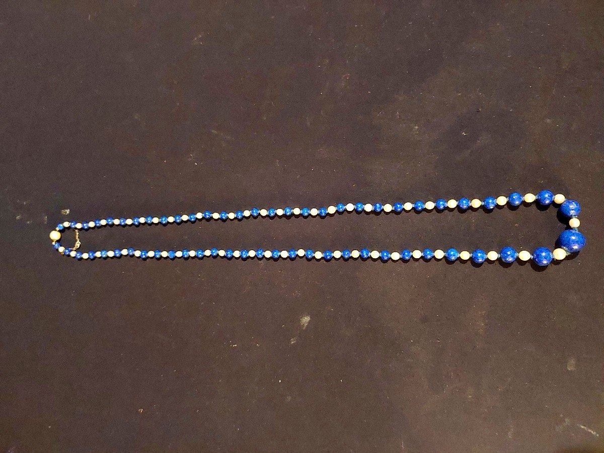 Collier Perles Et Lapis Lazuli