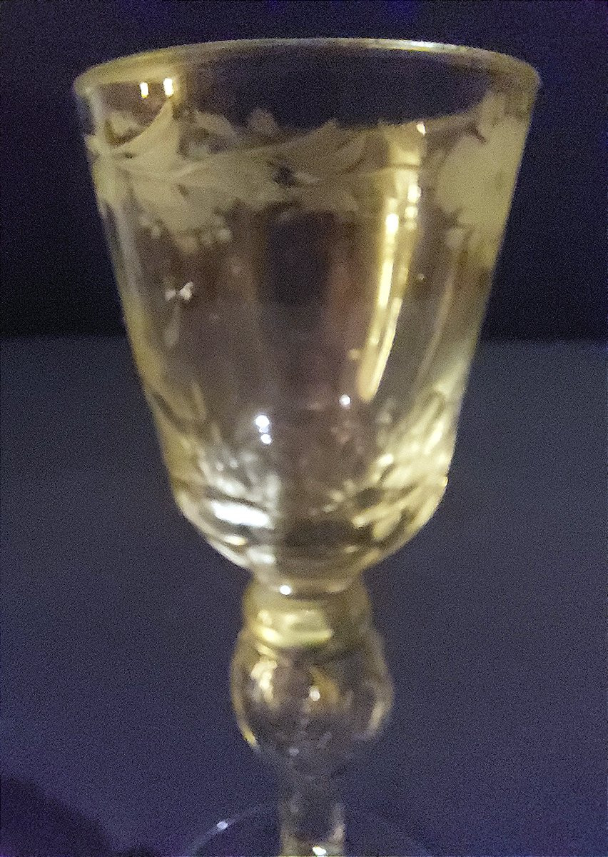 18th Century Engraved, Faceted Glass-photo-1