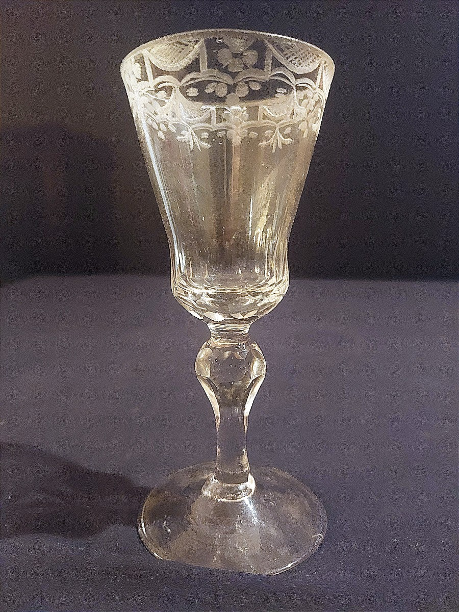 Faceted And Engraved Glass