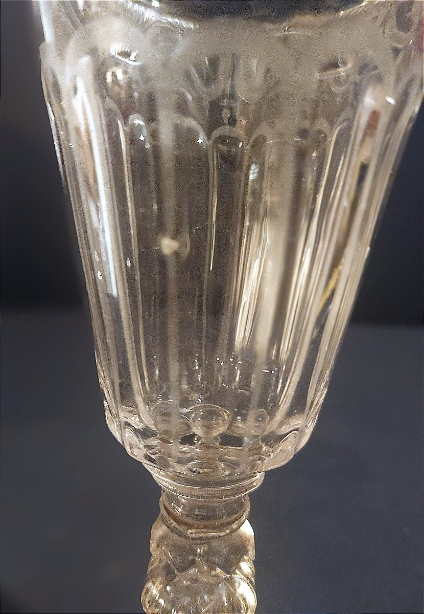 18th Century Engraved, Faceted Glass-photo-2