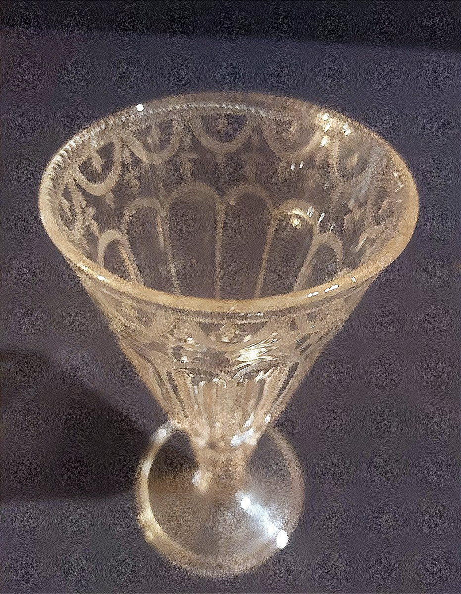 18th Century Engraved, Faceted Glass-photo-3