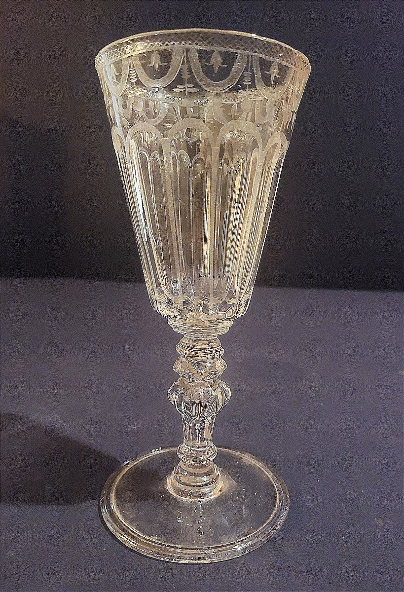 18th Century Engraved, Faceted Glass