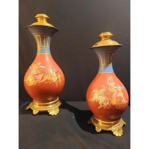 Pair Of Electrified Oil Lamps