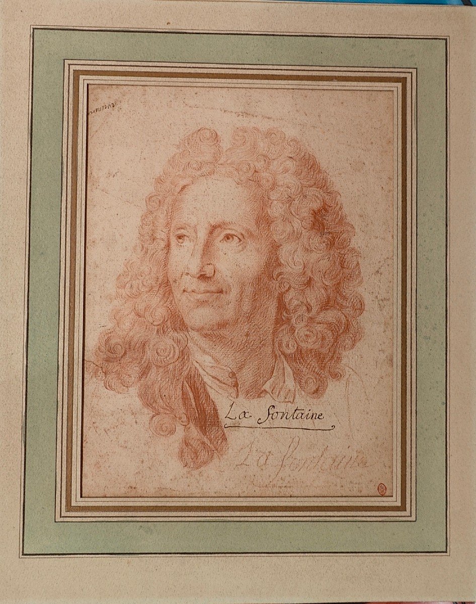 French School Drawing Around 1700 School Of Rigaud Portrait Of A Writer