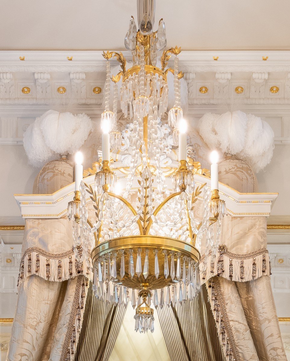 6 Light Crystal Chandelier In Neoclassical, Empire Style. Sweden Or Germany-photo-3