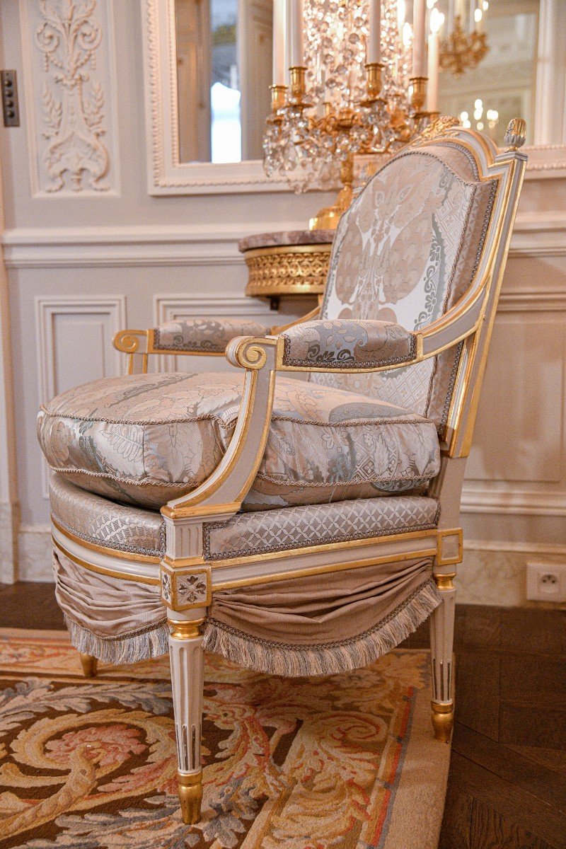 Paire De Fauteuils De Style Louis XVI, époque Napoleon III 