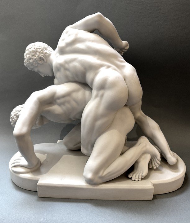 The Wrestlers, Biscuit / Porcelain Group (19th Century)-photo-4