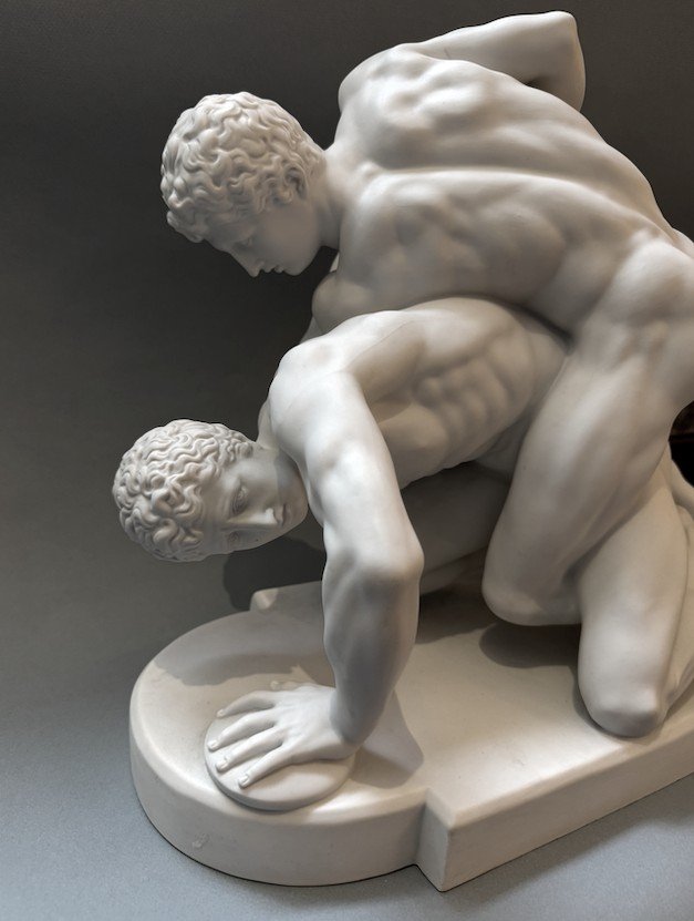 The Wrestlers, Biscuit / Porcelain Group (19th Century)-photo-3