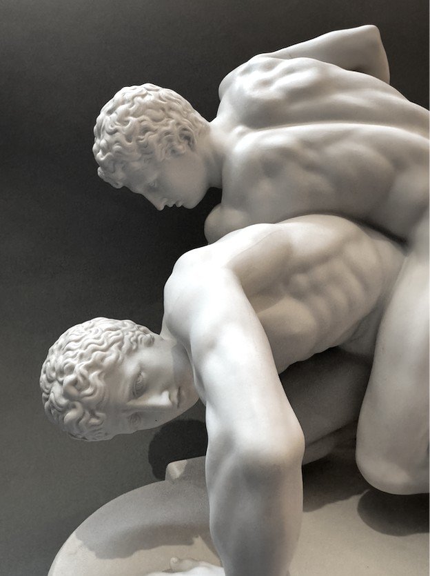 The Wrestlers, Biscuit / Porcelain Group (19th Century)-photo-5