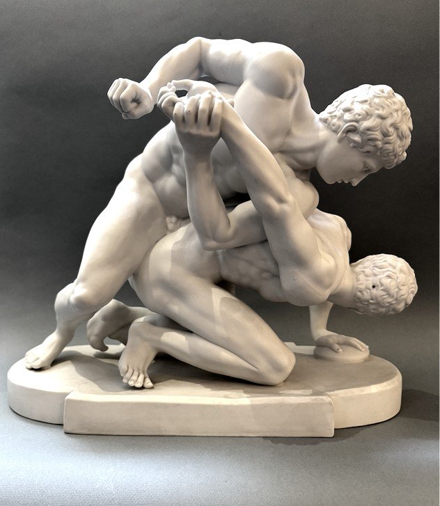 The Wrestlers, Biscuit / Porcelain Group (19th Century)