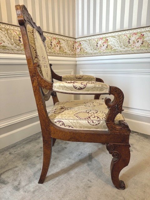 Pair Of Burl Armchairs - Circa 1830-photo-1