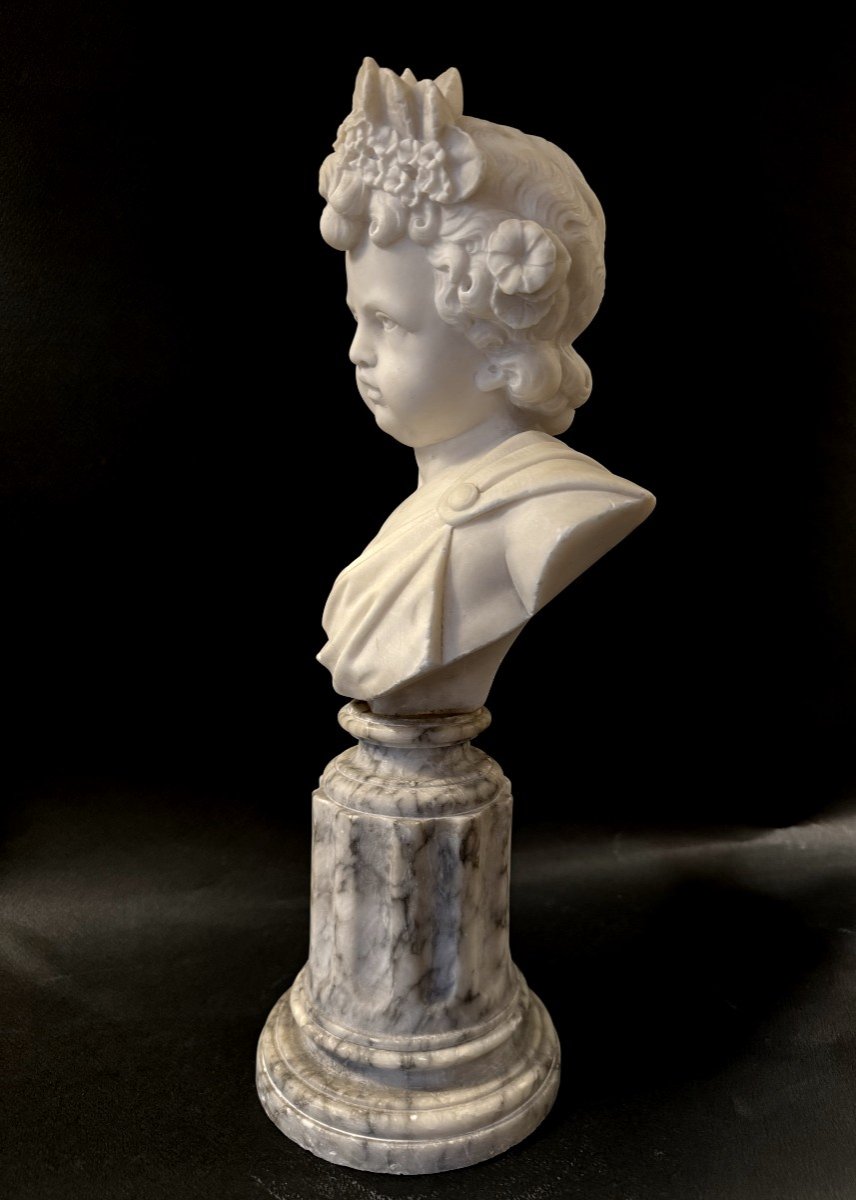 Pair Of White Marble Child Busts – Late 18th Century.-photo-4