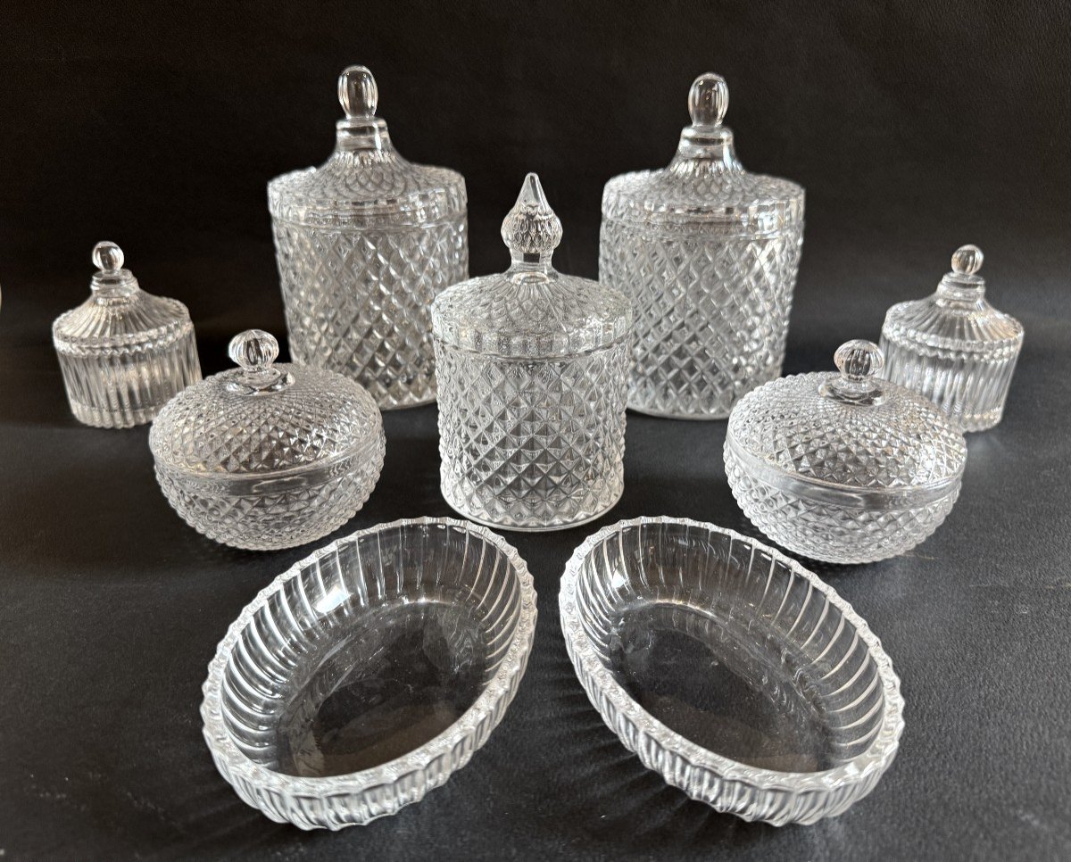 Lot Of Glass Candy Dishes (soap Dishes, Bathroom Boxes, Candy Boxes Or Candy Dishes)