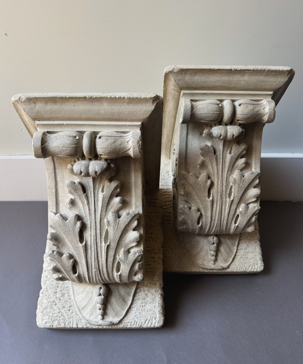 Pair Of Plaster And Resin Wall Consoles-photo-4