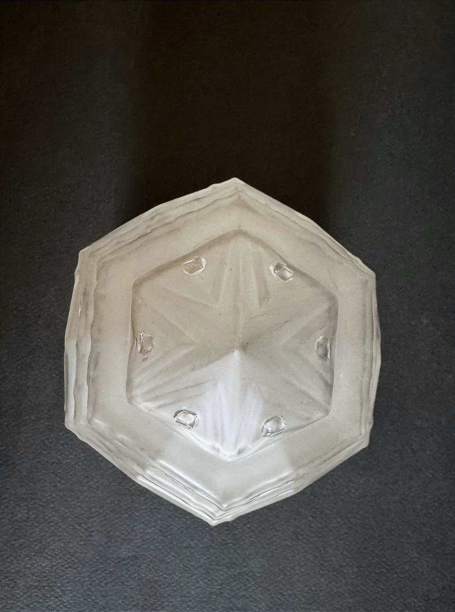 Art Deco Ceiling Light In Molded Glass And Porcelain - 20th Century-photo-2