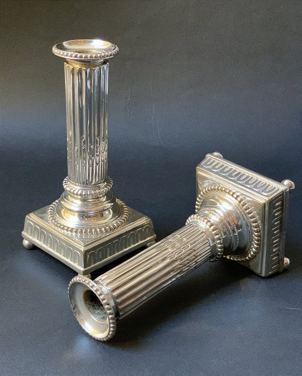 Pair Of Louis XVI Period (18th Century) Candlesticks-photo-1